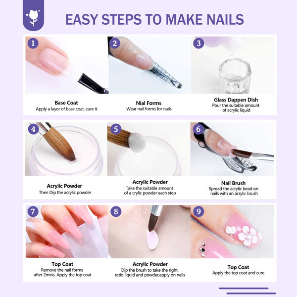 Acrylic Nail Polish Kit, Including Everything For Beginners, Professional Nail Primer Kit